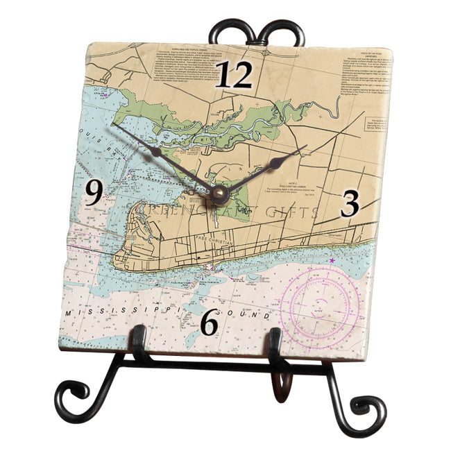Pass Christian, MS - Marble Desk Clock