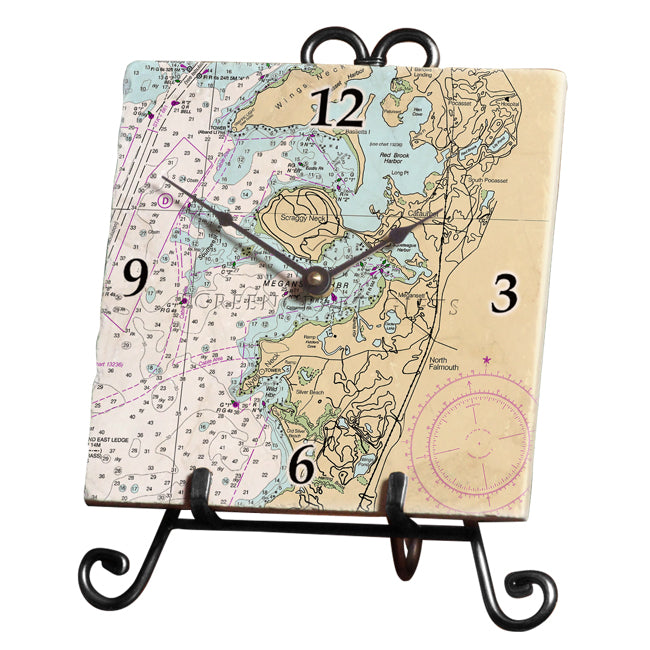 North Falmouth, MA  - Marble Desk Clock