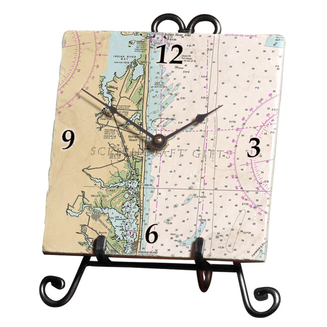 Bethany Beach, DE- Marble Desk Clock