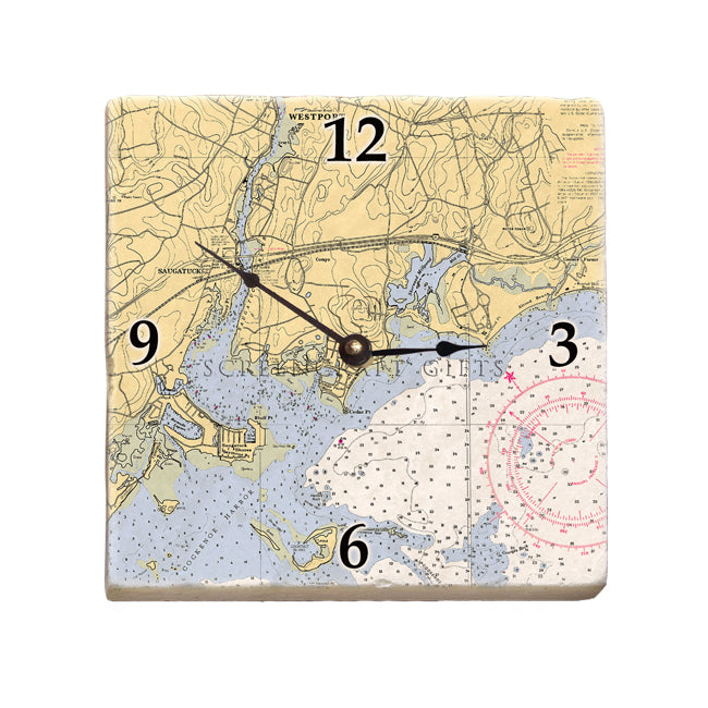 Westport, CT - Marble Desk Clock