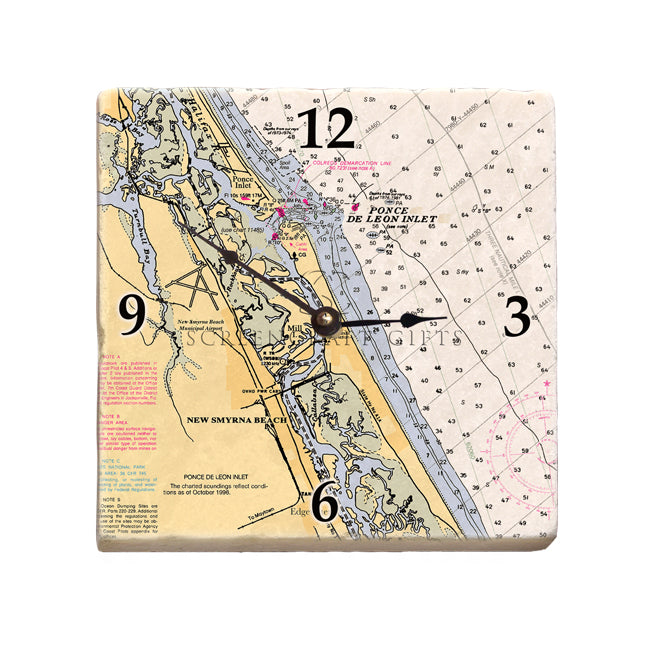 New Smyrna Beach, FL- Marble Desk Clock