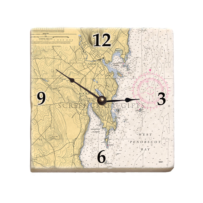 Rockport, ME - Marble Desk Clock