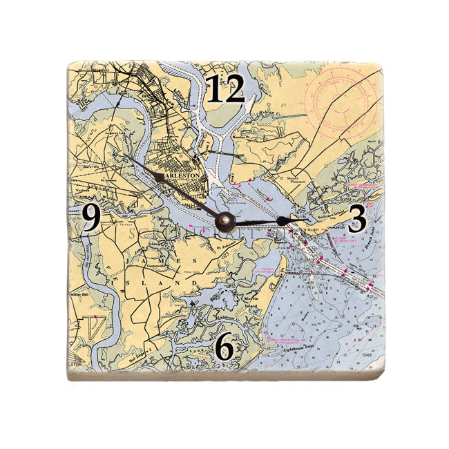 Charleston, SC - Marble Desk Clock