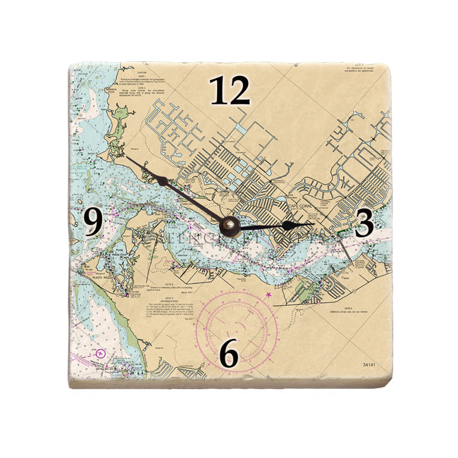 Cape Coral, FL - Marble Desk Clock