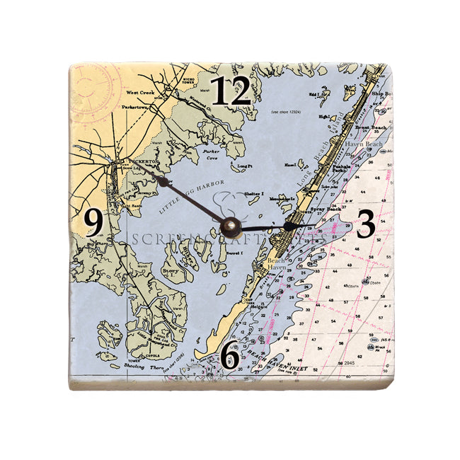 Beach Haven, NJ- Marble Desk Clock