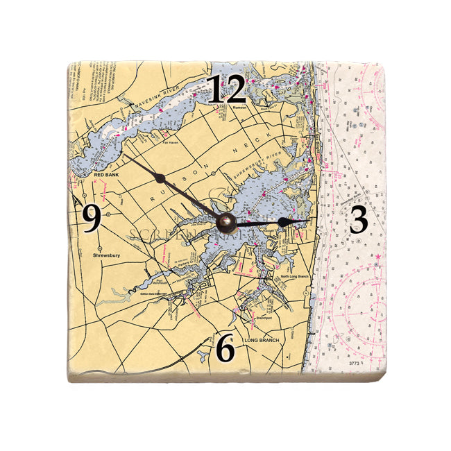 Rumson, NJ-  Marble Desk Clock