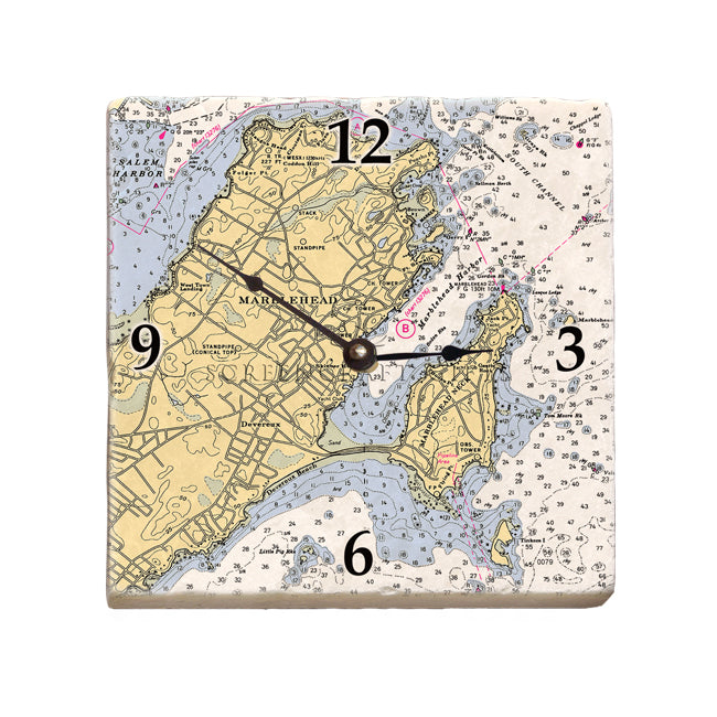 Marblehead, MA- Marble Desk Clock