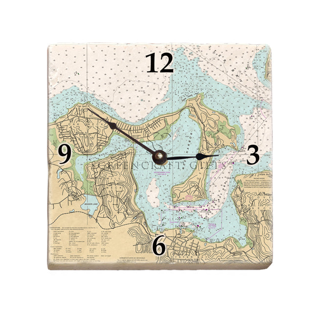 Oyster Bay, NY - Marble Desk Clock