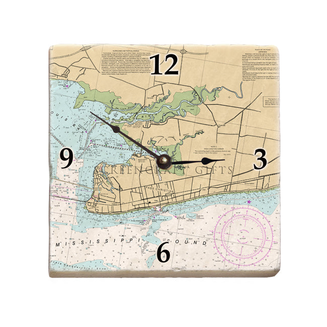 Pass Christian, MS - Marble Desk Clock