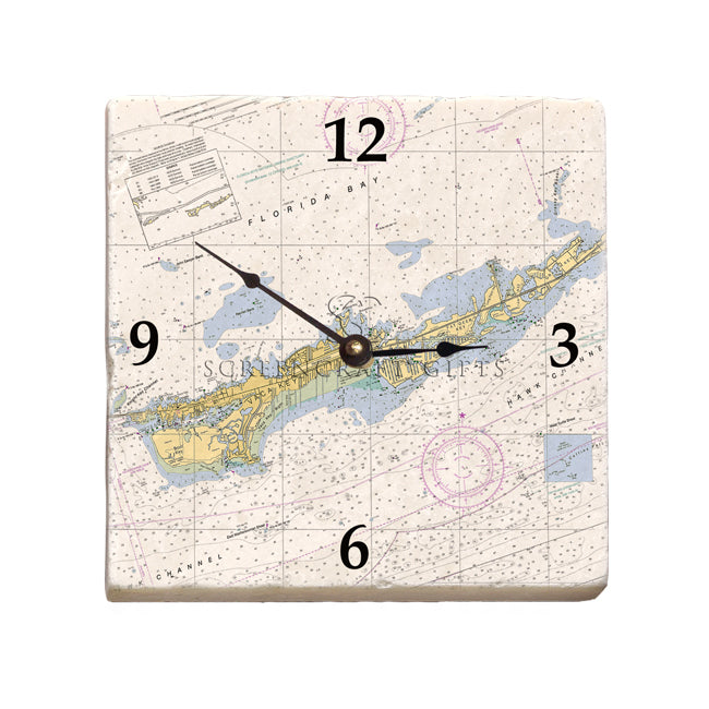 Marathon, FL - Marble Desk Clock