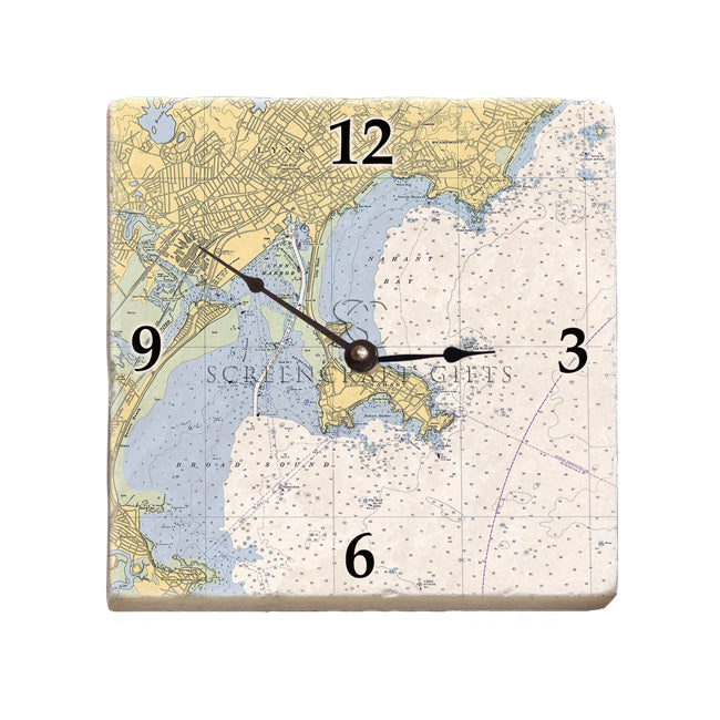 Nahant, MA- Marble Desk Clock