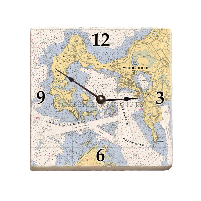 Woods Hole, MA- Marble Desk Clock