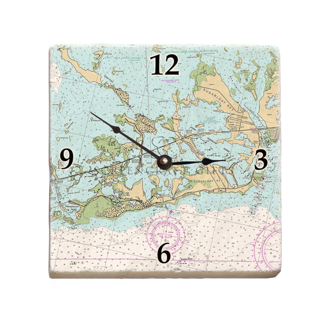 Sugarloaf Key, FL  - Marble Desk Clock