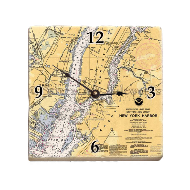 New York, NY - Marble Desk Clock