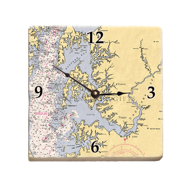 Easton, MD - Marble Desk Clock