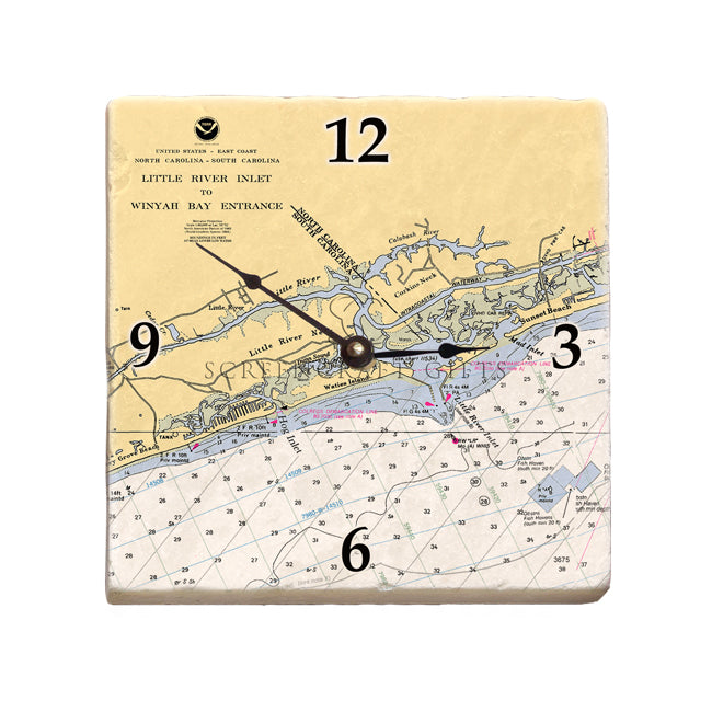 Little River Inlet, SC- Marble Desk Clock