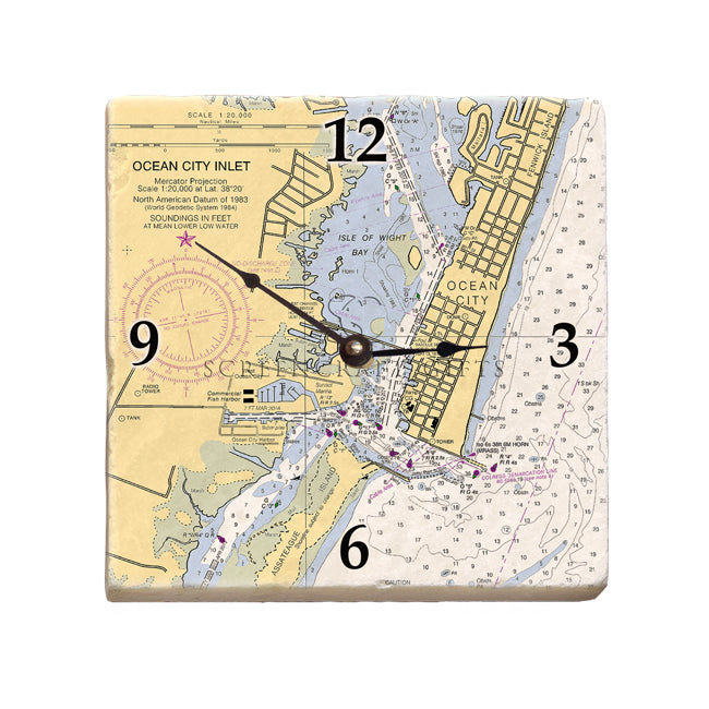 Ocean City, MD- Marble Desk Clock