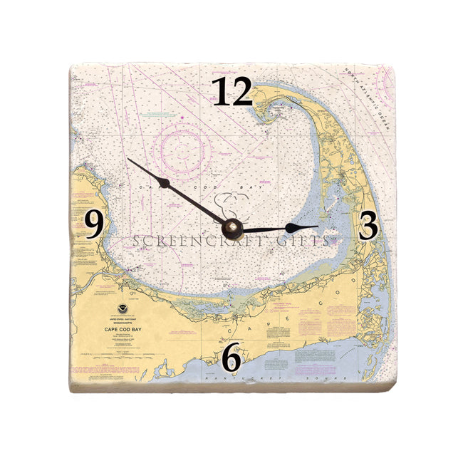 Cape Cod, MA - Marble Desk Clock