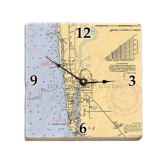 Naples, FL- Marble Desk Clock