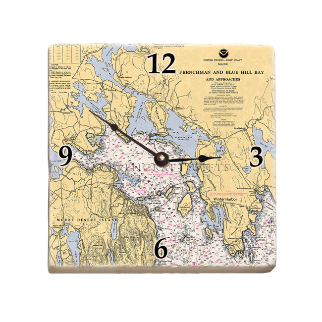 Frenchman Bay, ME- Marble Desk Clock