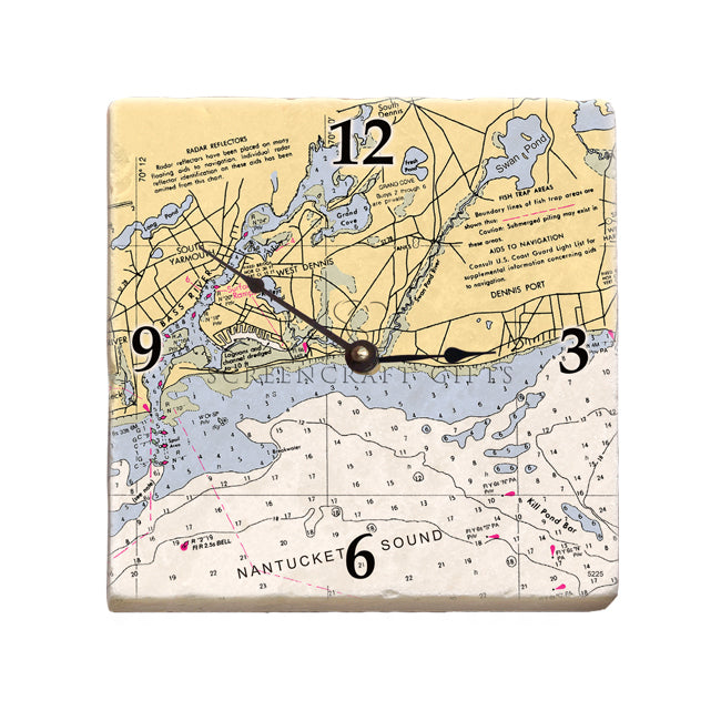 West Dennis, MA - Marble Desk Clock