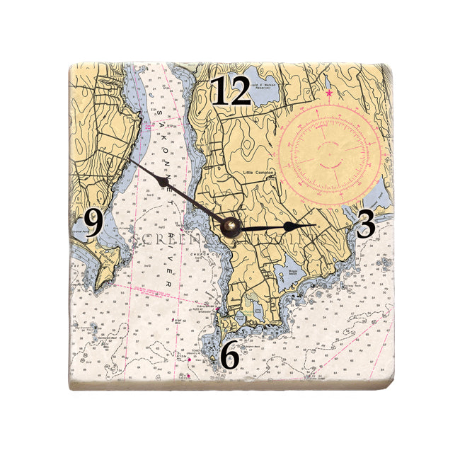 Little Compton, RI - Marble Desk Clock