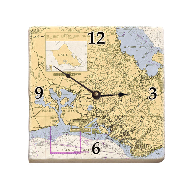 Pearl Harbor - Marble Desk Clock