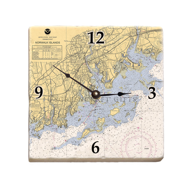 Norwalk, CT - Marble Desk Clock