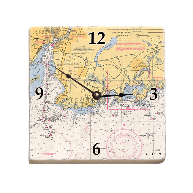 East Haven, CT - Marble Desk Clock
