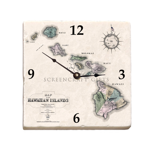 Hawaii - Marble Desk Clock