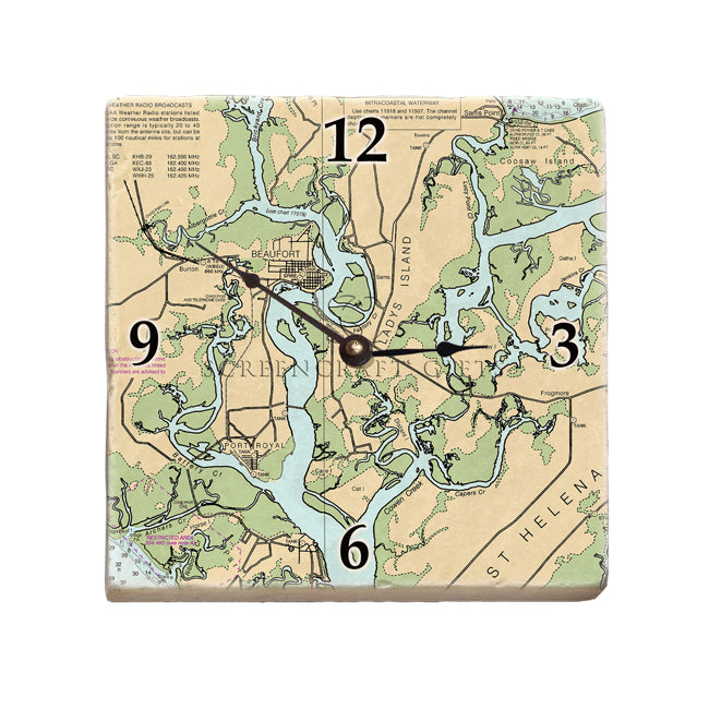 Beaufort, SC-  Marble Desk Clock