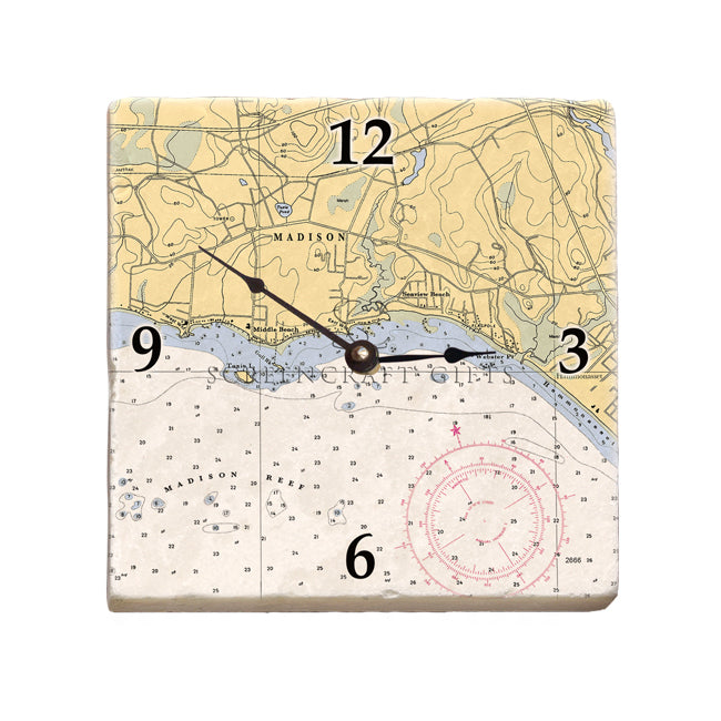 Madison, CT  - Marble Desk Clock