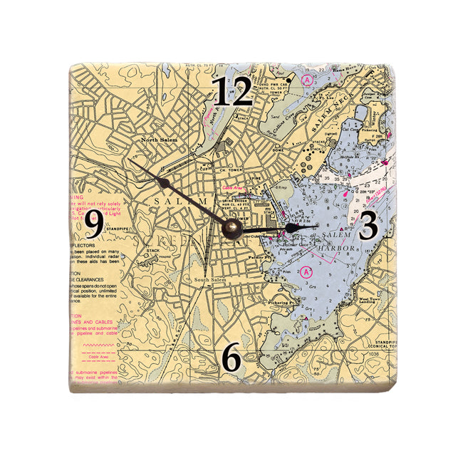 Salem, MA- Marble Desk Clock