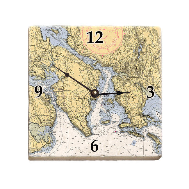 Hancock, ME - Marble Desk Clock