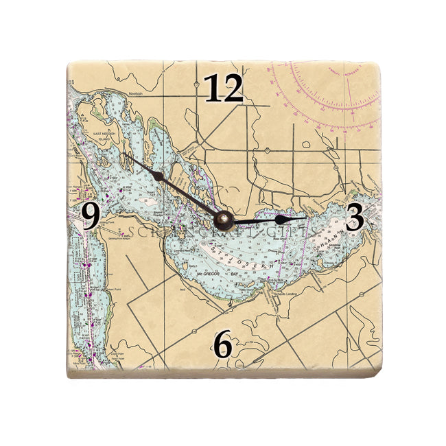 Port Findlay, Ontario - Marble Desk Clock