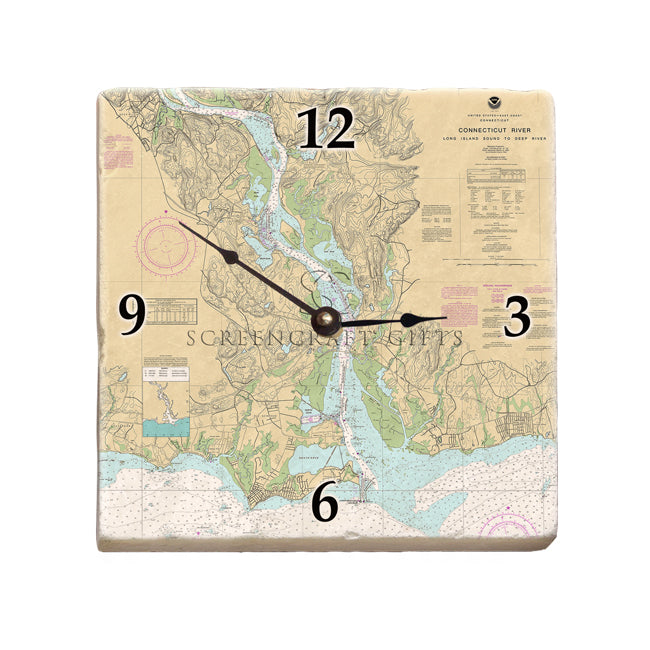 Connecticut River- Marble Desk Clock