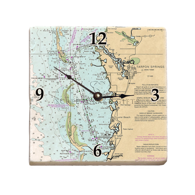 Tarpon Springs, FL- Marble Desk Clock