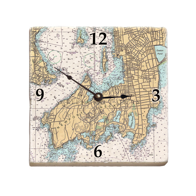 Newport Neck, RI - Marble Desk Clock