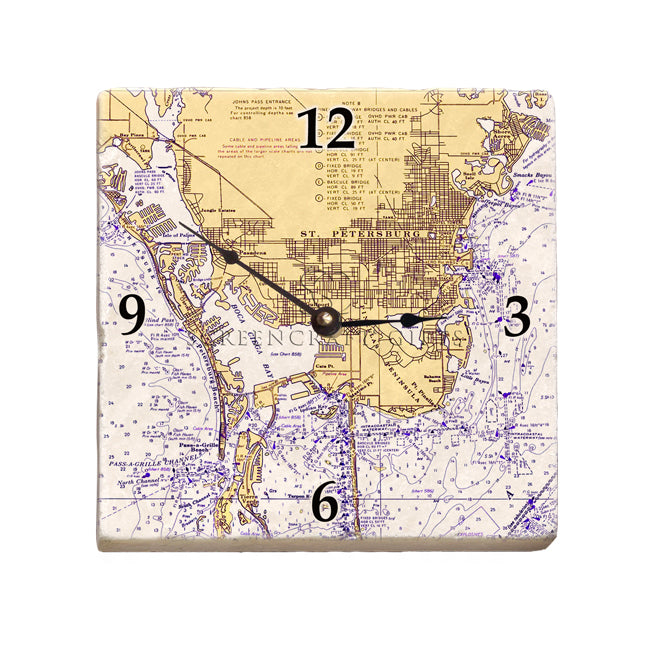 St. Petersburg, FL- Marble Desk Clock