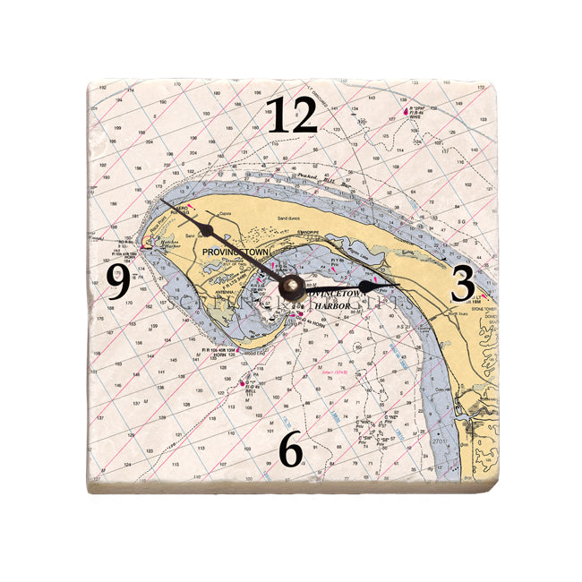 Provincetown, MA - Marble Desk Clock
