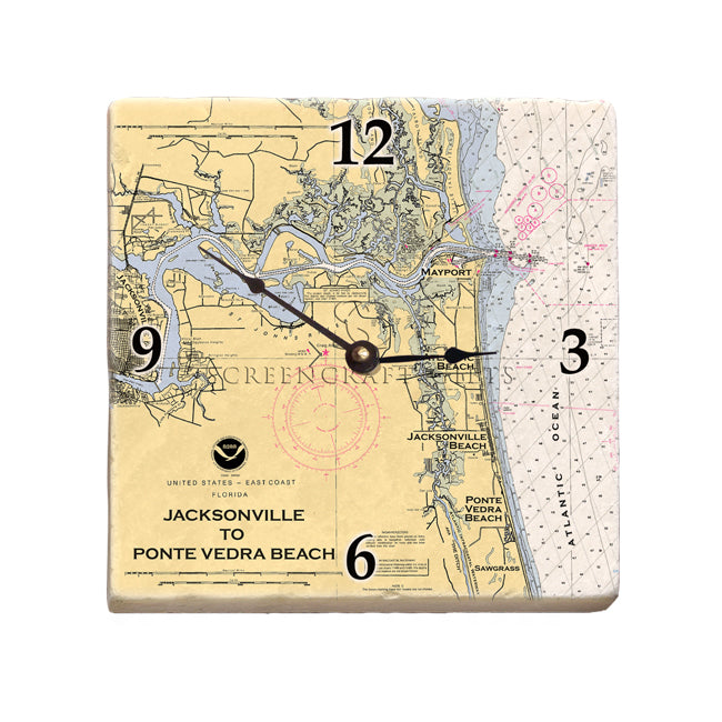 Jacksonville, FL - Marble Desk Clock