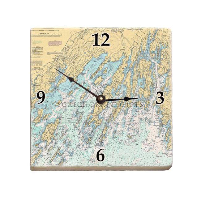 Brunswick, ME - Marble Desk Clock