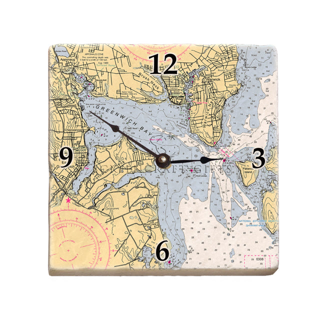 East Greenwich, RI- Marble Desk Clock