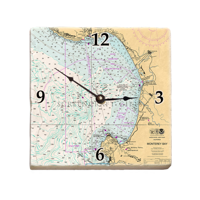 Monterey, CA -  Marble Desk Clock