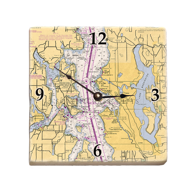 Seattle, WA- Marble Desk Clock