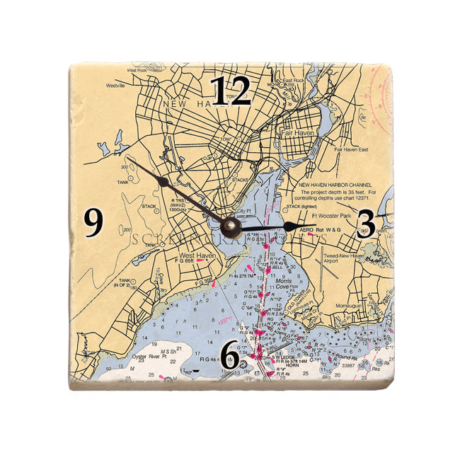 New Haven, CT - Marble Desk Clock