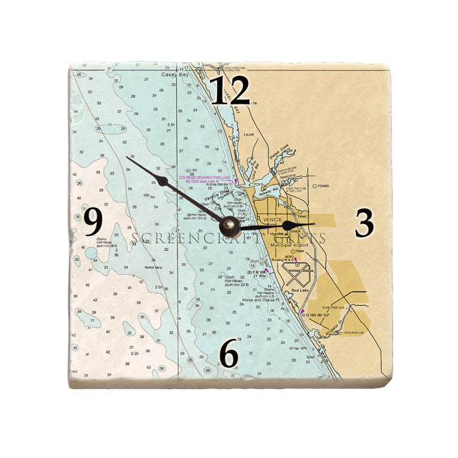 Venice, FL - Marble Desk Clock