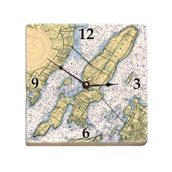 Jamestown, RI- Marble Desk Clock