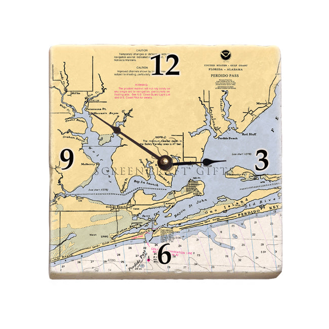 Orange Beach, AL - Marble Desk Clock