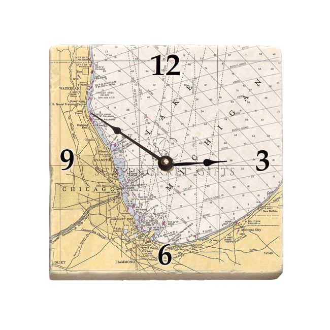 Chicago, IL -  Marble Desk Clock